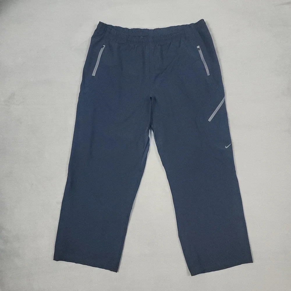 Nike Dri Fit Track Pants Mens XXL Navy Warm Up Zip Pockets Athletic